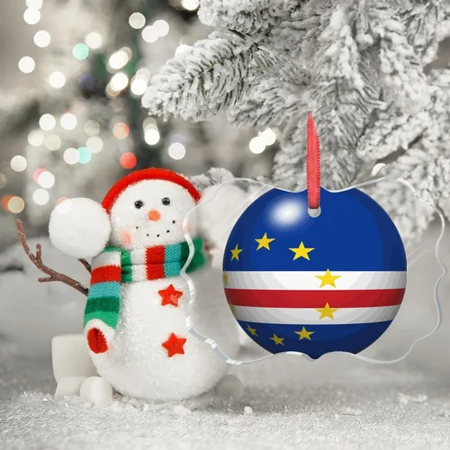 Miniatura 3 de Bandera de Cabo Verde, decoración para árbol de Navidad, bola 3D, recuerdo de la ciudad del país, adornos de Navidad personalizados, decoración
