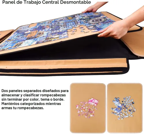Miniatura 3 de Tablero de rompecabezas de 1500 piezas, tablero de rompecabezas portátil, tablero de rompecabezas de 25 x 35.43 pulgadas, organizador