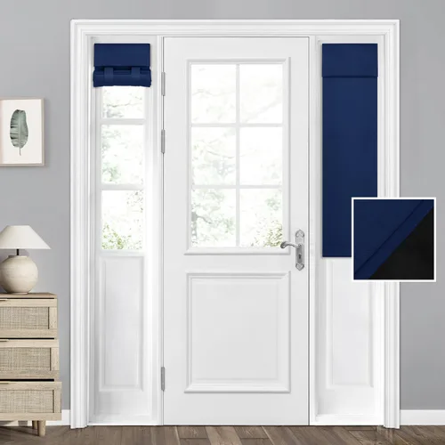Miniatura 19 de HOMEIDEAS Cortinas 100% Opacas para Luces Laterales de Puerta Principal, Cubierta de Ventana de Puerta de Aula, Persianas de Privacidad