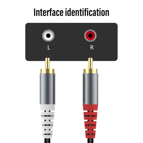 Miniatura 5 de HIEbee - Cable AUX de RCA a 3,5 mm, (1 m/3,3 pies) adaptador de conector de auriculares de 3,5 mm 1/8 a RCA de 2 machos divisor Y cordón de audio