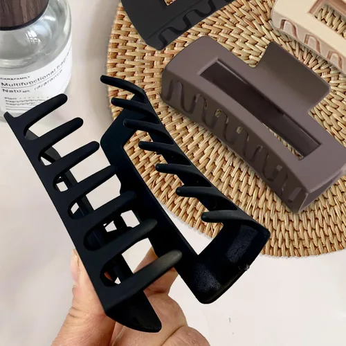 Miniatura 3 de Paquete de 6 pinzas para el cabello de 4 pulgadas para cabello grueso, pinzas de pelo mate grandes para mujeres, pinzas de plátano de sujeción fuerte