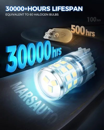 Miniatura 6 de Marsauto 3157 Bombillas LED para luz de freno, marcha atrás y reversa, 4157 3057 3156 3056 3456 3457 con proyector, reemplazo de luces de marcha