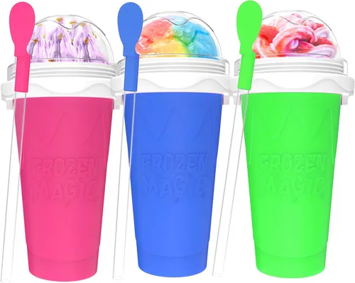 3 piezas vasos para hacer granizados, tazas mágicas DIY de batidos congelados rápidos para batidos de leche caseros, máquina para hacer helados,