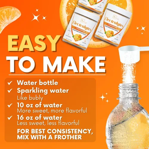Miniatura 4 de Zero Sugar - Polvo de electrolitos de mandarina - Hidratación refrescante - Energía sin cafeína con todos los ingredientes naturales - Vegano Keto