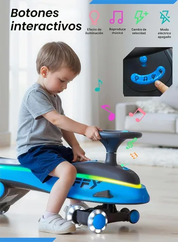 Miniatura 8 de Coche eléctrico con luz JOVA ZIFFY 45W 5.5A con pedal, batería recargable, coche oscilante 2 en 1, juguete de paseo de 2 velocidades, antivuelco