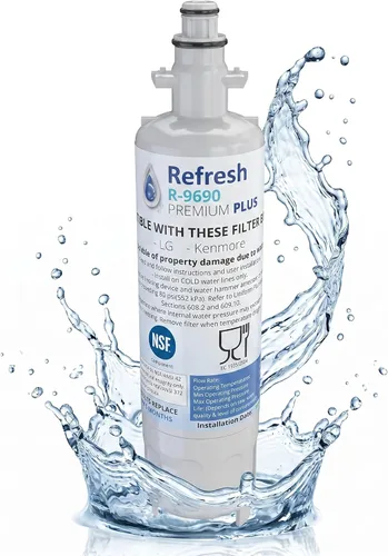Refresh Premium Plus R-9690 - Filtro de agua para refrigerador, compatible con LG LT700P, ADQ36006101, ADQ36006102 y Kenmore 46-9690, 1 paquete