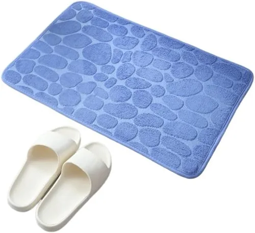 Miniatura 2 de Alfombra antideslizante de Baño con Relieve de Adoquines, Alfombras Antideslizantes En Lavabo, Alfombra De Suelo Lateral De Bañera, Felpudo De
