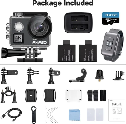 Miniatura 8 de AKASO V50 Elite 4K60fps Pantalla táctil WiFi Cámara de acción Control de voz EIS 131 pies Cámara impermeable 8X Zoom Control remoto