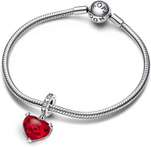 Miniatura 3 de PANDORA Charm colgante Disney x 792522C01 Murano, Plata esterlina, Circonita Cúbica