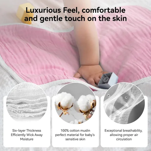 Miniatura 5 de Synrroe Paños de muselina grandes para eructos, paños de muselina para bebés niñas y niños, paquete de 10 extraabsorbentes y suaves de muselina, 6