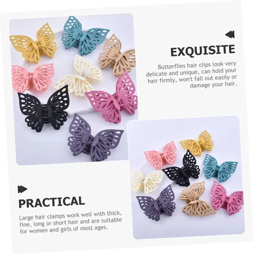 Miniatura 9 de 8 pinzas para el cabello de mariposas, pinzas grandes para mujeres y niñas, accesorios únicos para el cabello para fiestas y uso diario, pinzas