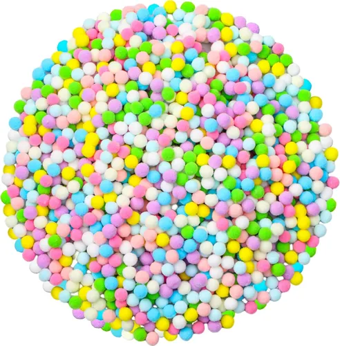 Tegeme - 2000 pompones surtidos de 1 cm y bolas mullidas para manualidades y artes de Acción de Gracias, Navidad, invierno, DIY, fabricación de