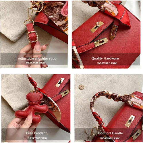 Miniatura 7 de Bolsos cruzados de cuero de lujo con asa superior para mujer, diseño de moda