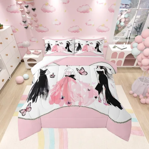 Miniatura 22 de Juego de edredón estampado de ovejas, juego de ropa de cama vintage de granja para niños, niñas, mujeres, adultos, parejas, ovejas, juego de edredón