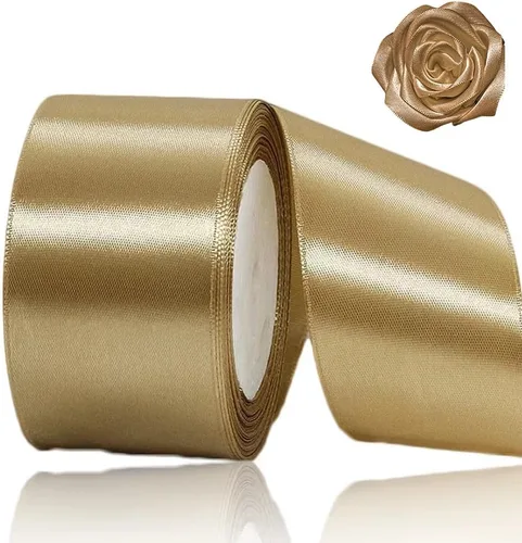 Miniatura 14 de Cinta beige de 1-1/2 pulgadas x 25 yardas, cinta de satén marfil de tela de color sólido para manualidades, coronas, fiesta de boda, Navidad, lazos