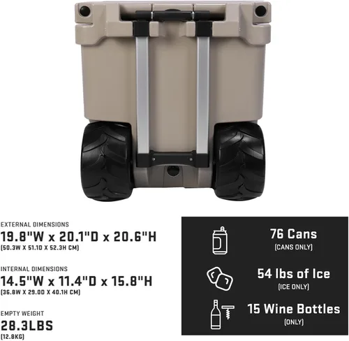 Miniatura 8 de Enfriador duro aislado de 5 L, caja enfriadora portátil para exteriores con cierre hermético a prueba de fugas, enfriador rodante con mango