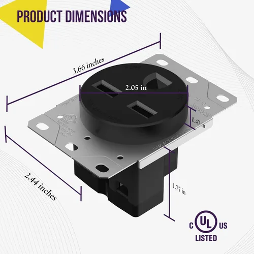 Miniatura 7 de ENERLITES Toma de corriente NEMA 6-30R de 30 amperios 125/250 V, receptáculo resistente de 30 A, para soldadores, aires acondicionados, vehículos