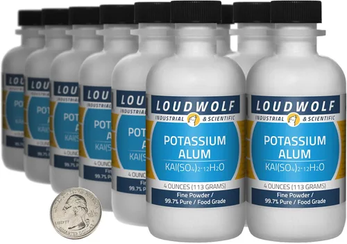 Miniatura 5 de Alumbre de potasio / 1 libra / 4 botellas / 99.7% puro grado alimenticio / polvo fino