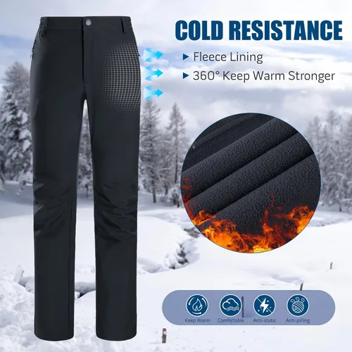 Miniatura 5 de GOLDEN CAMEL Pantalones de senderismo Softshell para mujer, impermeables, resistentes al viento, pantalones de esquí de invierno con forro polar