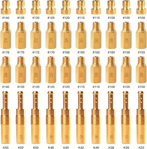 40 piezas de kit de tobera principal y tobera piloto lenta para PWK Keihin OKO CVK Crab, reemplaza #SCL-2018090002-ZH-T-01/02