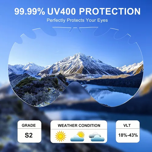 Miniatura 3 de RABIGALA Gafas de esquí de nieve/snowboard para hombres, mujeres, adultos, jóvenes, motos de nieve, esquí, patinaje, 100% protección UV, antivaho