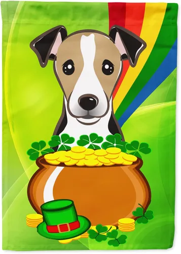 Miniatura 70 de Caroline's Treasures BB1963GF Bandera de Bulldog Inglés para el Día de San Patricio para el jardín, bandera decorativa para patio exterior, patio