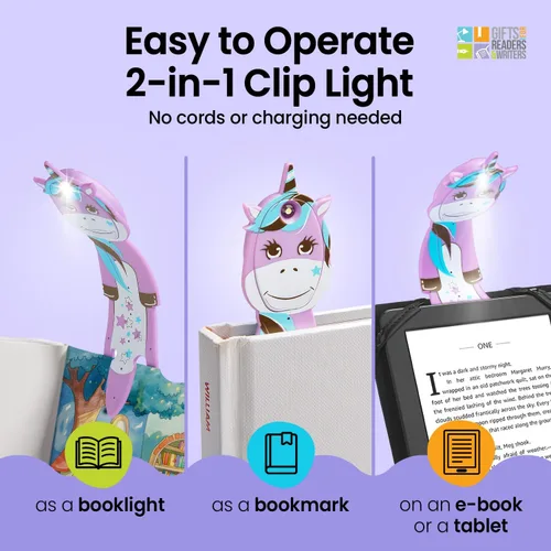 Miniatura 5 de Flexilight Pal - Luz de lectura 2 en 1, marcapáginas, luz LED con clip, lámpara de lectura para niños y adultos, accesorios de libro de regalo