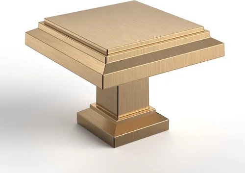 Miniatura 50 de Amerdeco Paquete de 6 pomos de gabinete de 1.3 pulgadas (1.260 in), níquel satinado cepillado para armarios de tocador y baño, ZH0001BSNK