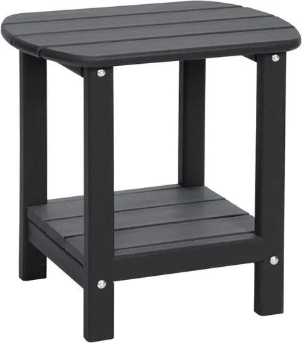Miniatura 11 de Adirondack - Mesa auxiliar para exteriores, mesa de patio pequeña de polietileno de alta densidad de 16.5 pulgadas con estante de almacenamiento
