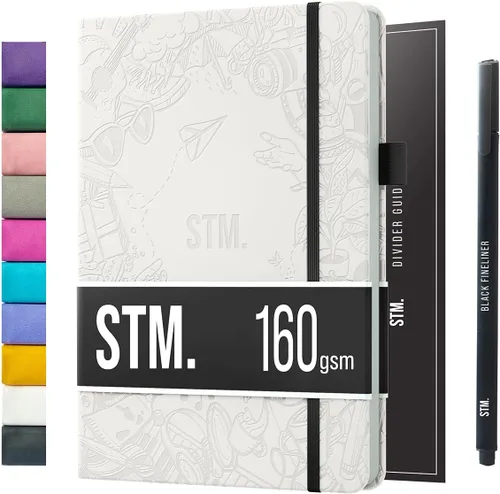 Miniatura 18 de Cuaderno de diario con puntos y cuadrícula A5 Cuadernos diarios en blanco para escritura personal, trabajo, mujeres Papel grueso de 120gsm, tapa