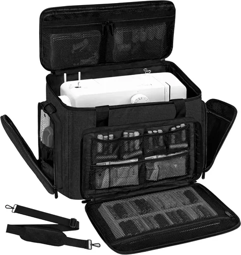 Miniatura 8 de Estuche de transporte para máquina de coser con múltiples bolsillos de almacenamiento para accesorios, bolsa universal de almacenamiento compatible