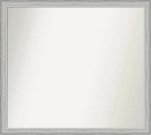 Miniatura 111 de Amanti Art Espejo de baño plateado para sobre fregadero, 25 x 25 pulgadas, espejo de tocador cuadrado estrecho de níquel cepillado, marco de madera