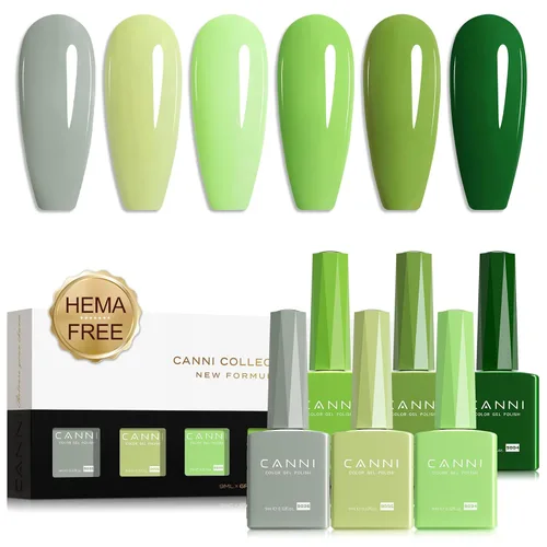 Miniatura 26 de CANNI Kit de esmalte de uñas de gel, 6 colores, rosa nude, 0.3 fl oz, tonos de piel, uñas francesas, marrón neutro, kit de uñas de gel para remojar