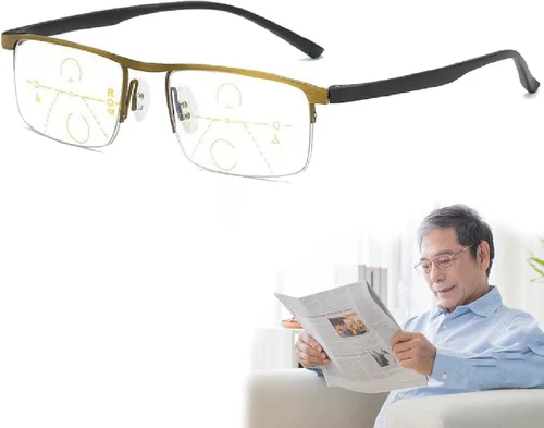 Miniatura 2 de Gafas de lectura, anteojos de lectura de doble uso lejano y cercano, anteojos de lectura progresivos (3 unidades, 1 x)