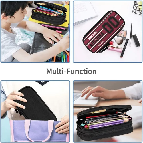 Miniatura 7 de Estuche de lápices personalizado Arizona con número de nombre, caja de lápices personalizada estilo fútbol, estuche de bolígrafo personalizado