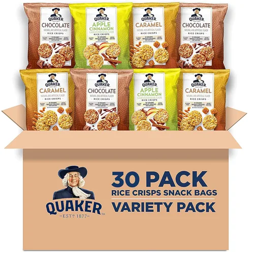 Miniatura 10 de Quaker - Patatas fritas de arroz, sin gluten, mezcla de variedad dulce y salada de 4 sabores, porción única, 19 g, paquete de 30