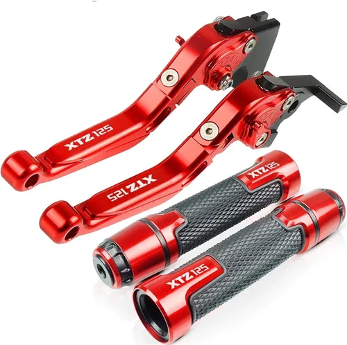 Miniatura 22 de Para Yamaha XTZ125 XTZ 125 2014 2015 Motocicleta Racing Accesorios CNC freno embrague palancas manillar agarre mango mano Grips Cap (Color : 1)