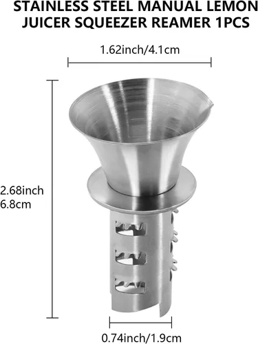 Miniatura 6 de Exprimidor manual de limón de acero inoxidable 18/8, exprimidor y escariador de mano pequeño fácil de apretar, exprimidor de cítricos a mano