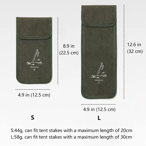 Miniatura 6 de 2 bolsas de estacas para tienda de campaña (S+L) resistentes a pinchazos, bolsas de almacenamiento de clavijas de gran capacidad, bolsa impermeable