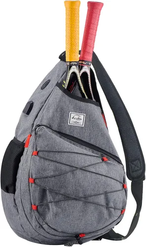 d'yallee Bolsa de tenis para hombres y mujeres, racquetball, pickleball paddle squash, bolsa cruzada deportiva para adultos con puerto de carga USB