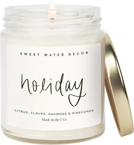 Miniatura 11 de Sweet Water Decor Vela perfumada de Navidad con aroma a canela, árboles, naranja y clavo - Vela de invierno perfumada - Velas de Navidad