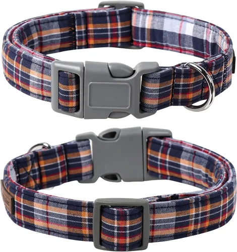 Miniatura 8 de Lionet Paws Collar para perro y gato con corbata de moño, hebilla de plástico ajustable, collar de cuadrícula para perros pequeños, medianos