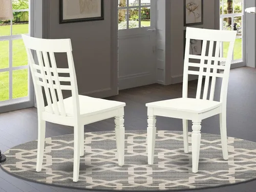 Miniatura 2 de East West Furniture LGC-LWH-W Sillas de comedor, lino blanco
