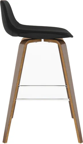 Miniatura 7 de SIMPLIHOME Randolph Taburetes de mostrador (juego de 2) taburetes de bar tapizados de madera curvada de 28 pulgadas de altura del asiento en tela
