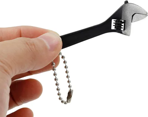 Miniatura 4 de 2 llaves ajustables de tamaño mini de 2.5 pulgadas + 4 pulgadas, llave inglesa ajustable pequeña negra, herramienta manual de reparación de llave