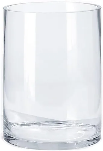 CYS EXCEL Jarrón de vidrio transparente cilíndrico (H:8" D:6") | Múltiples opciones de tamaño de jarrones de vidrio para flores como centros de mesa