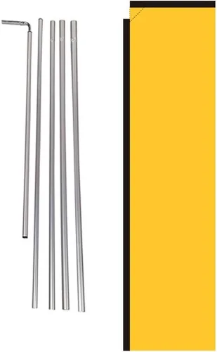 Miniatura 8 de Letrero de bandera rectangular de plumas para exteriores, color negro sólido, con kit de poste y punta de tierra