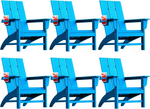 Miniatura 28 de Silla Adirondack moderna, sillas de patio de plástico HDPE para todo tipo de clima, silla para hoguera, sillas de césped al aire libre para terraza