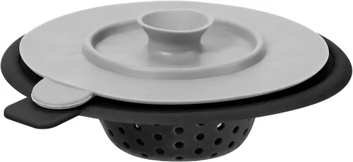 OGGI Juego de colador y tapón de silicona para fregadero, gran colador de fregadero de cocina, tapón de drenaje de silicona, colador de drenaje de