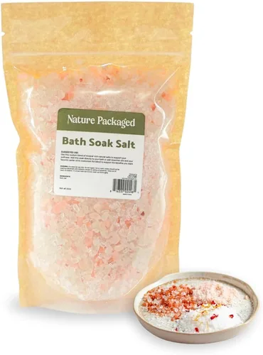 Mezcla de sales de baño (16 onzas, paquete de 1) – Sal mineral pura de grano grueso – Se utiliza como baño de sal, baño de baño, remojo de pies, spa